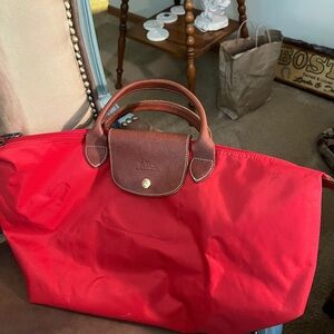 RED Les Pliages Longchamp type "M"  Modele Depose short handle
